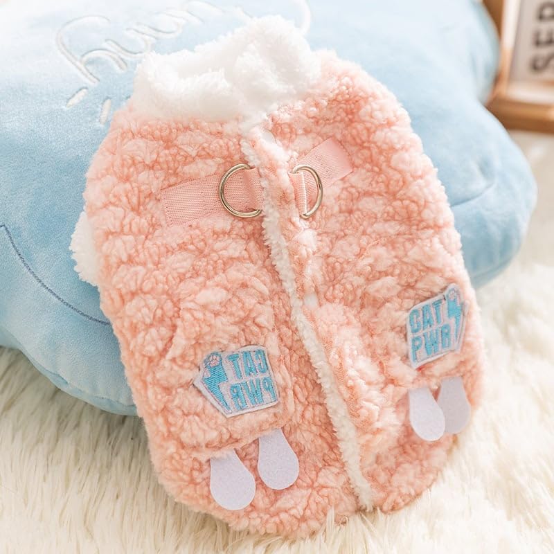 KFX-2681021 Cozy Winter Dog Jacket with Soft Fleece Lining and Playful Patch Design for Small to Medium Dogs