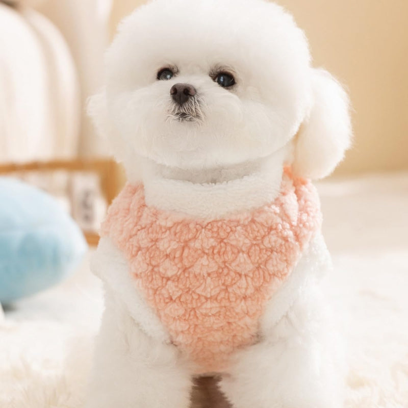 KFX-2681021 Cozy Winter Dog Jacket with Soft Fleece Lining and Playful Patch Design for Small to Medium Dogs