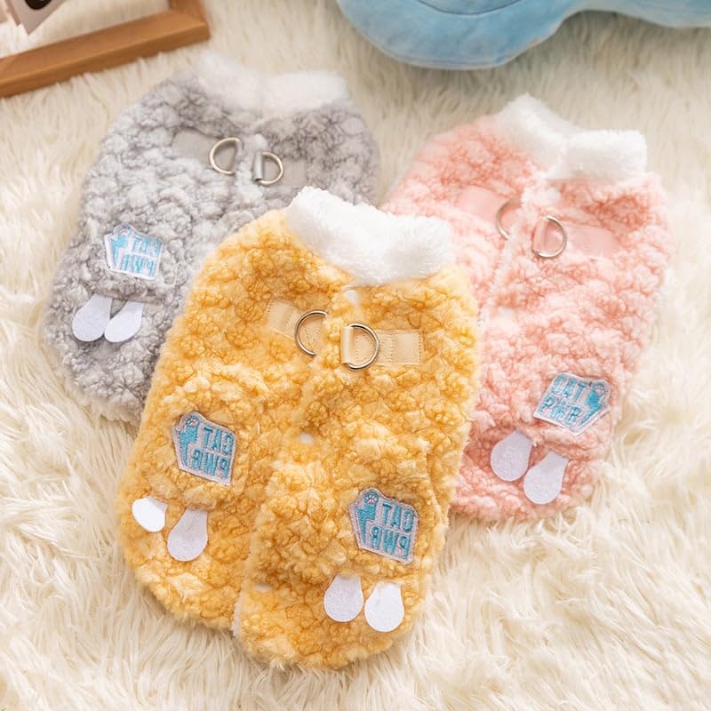 KFX-2681021 Cozy Winter Dog Jacket with Soft Fleece Lining and Playful Patch Design for Small to Medium Dogs