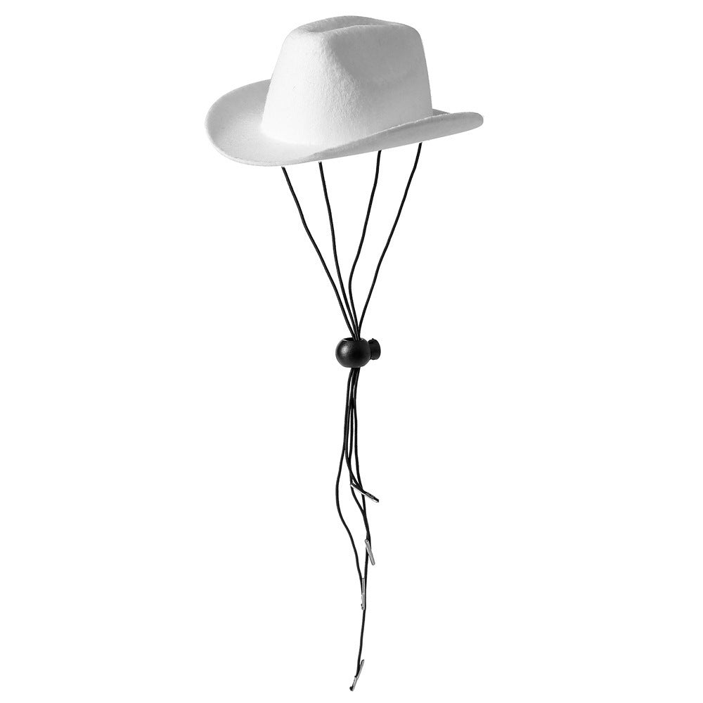 KFX-2681277 Cowboy-Style Pet Hat for Dogs and Cats - Adjustable with Non-Woven Fabric, Available in Multiple Colors