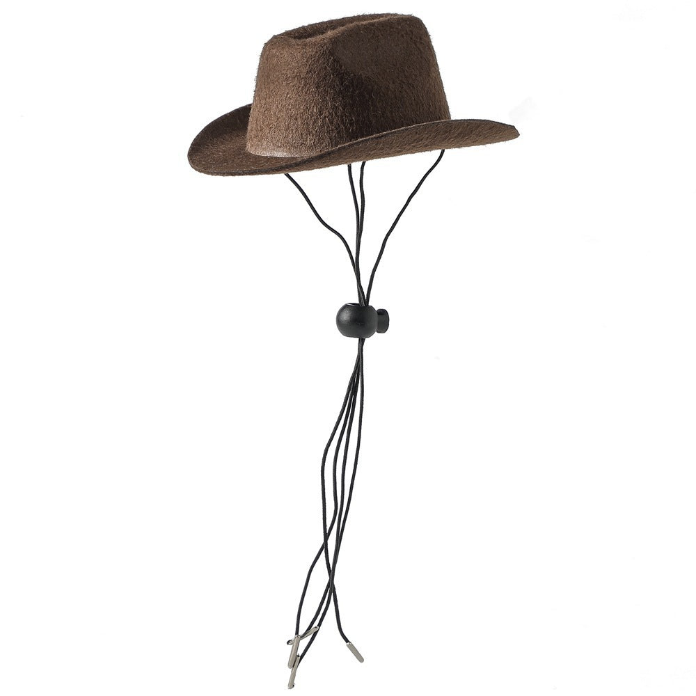 KFX-2681277 Cowboy-Style Pet Hat for Dogs and Cats - Adjustable with Non-Woven Fabric, Available in Multiple Colors
