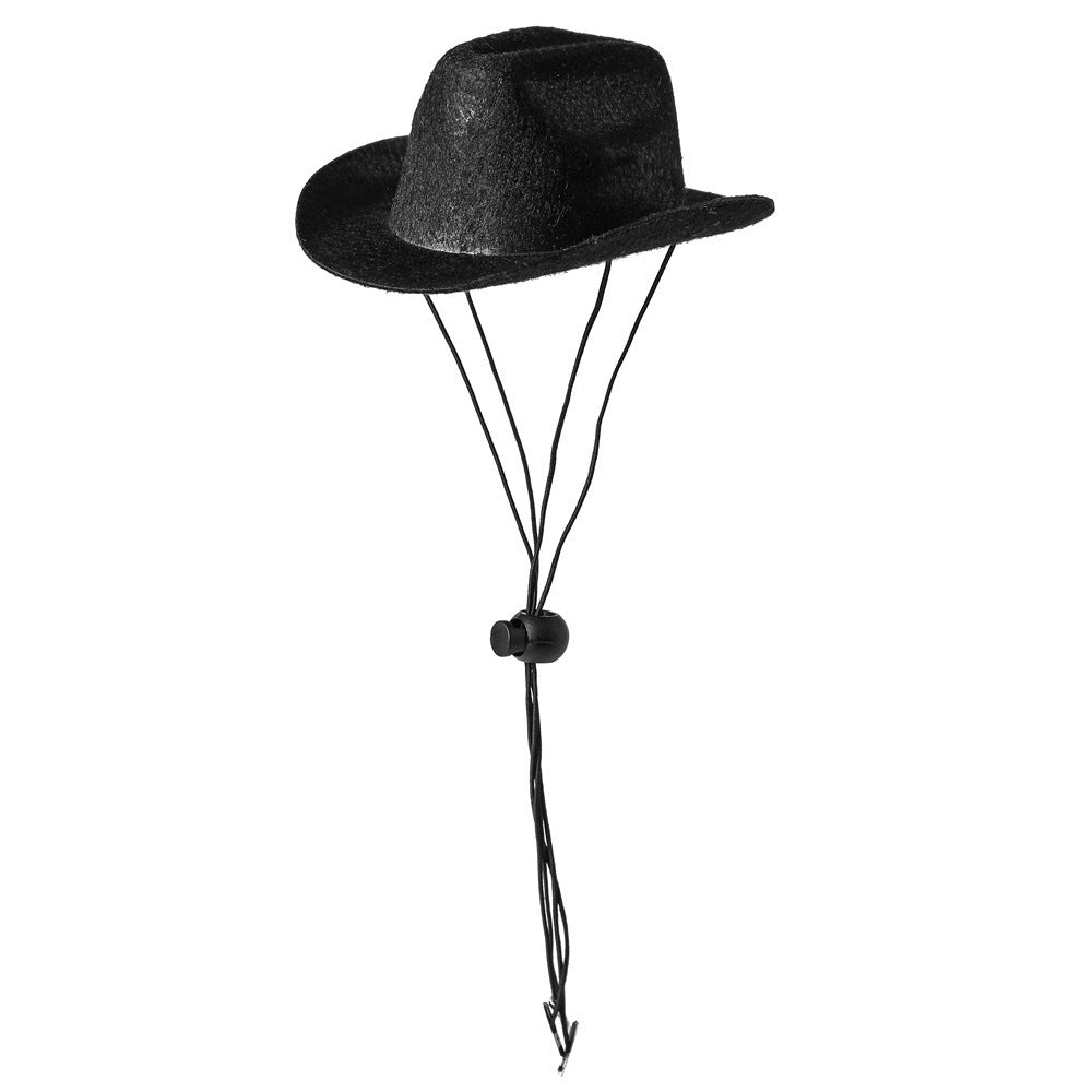 KFX-2681277 Cowboy-Style Pet Hat for Dogs and Cats - Adjustable with Non-Woven Fabric, Available in Multiple Colors