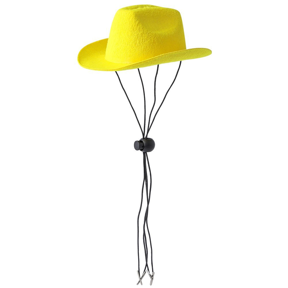 KFX-2681277 Cowboy-Style Pet Hat for Dogs and Cats - Adjustable with Non-Woven Fabric, Available in Multiple Colors