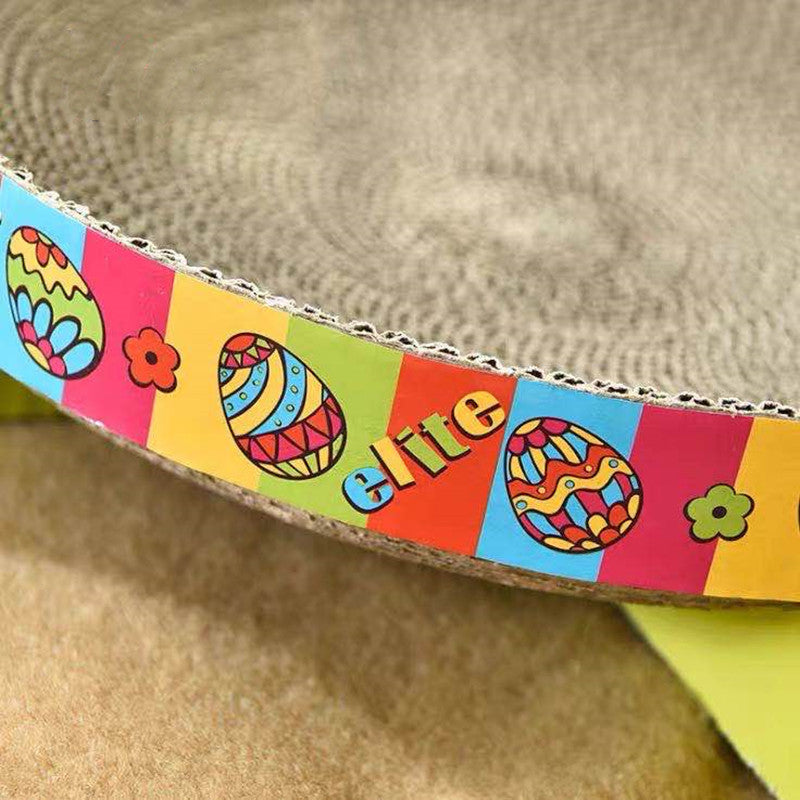 KFX-2682429 Corrugated Paper Round Cat Scratcher Toy - 35x35x10cm