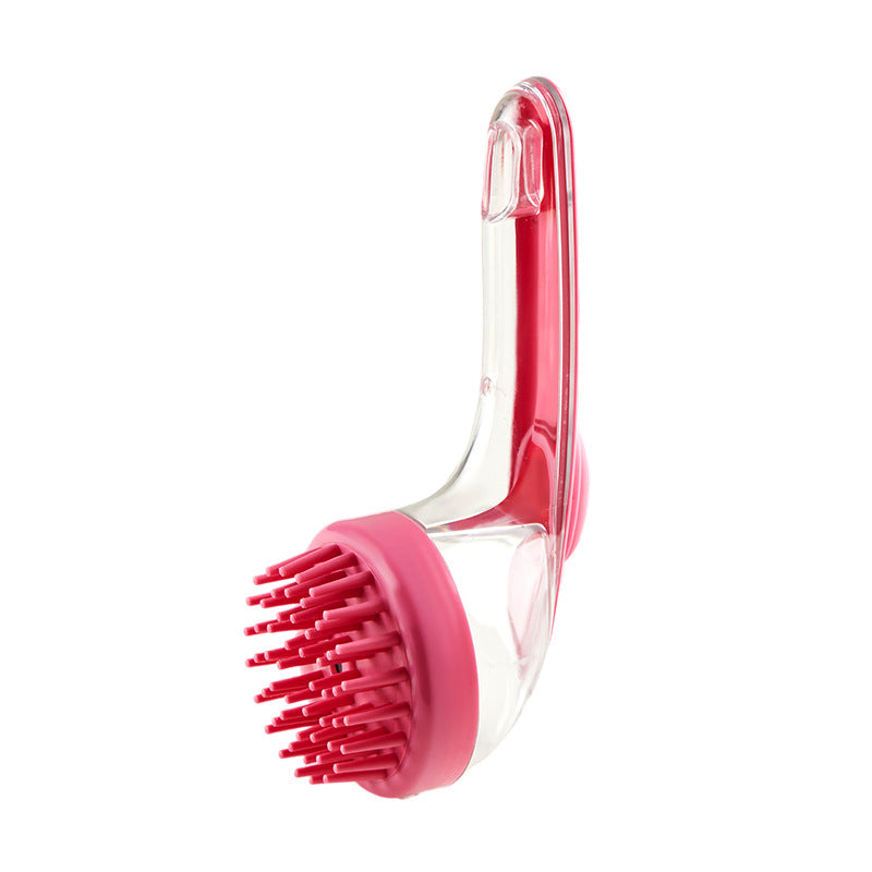 KFX-2684093 Long Handle Pet Bath and Grooming Brush with Soft Bristles and Soap Container