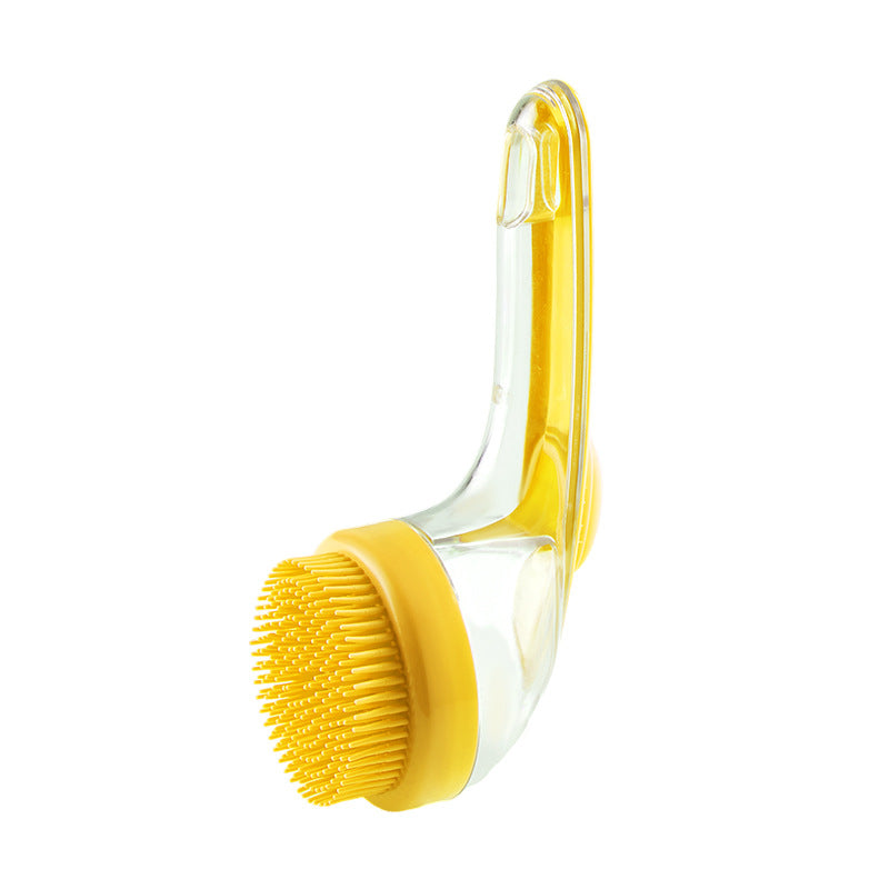 KFX-2684093 Long Handle Pet Bath and Grooming Brush with Soft Bristles and Soap Container
