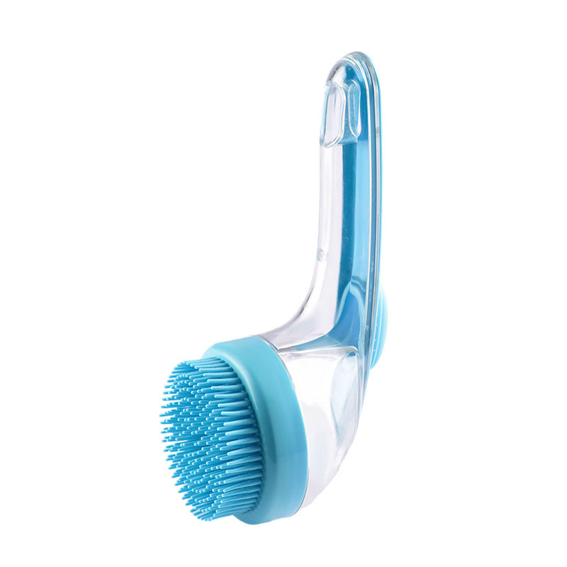 KFX-2684093 Long Handle Pet Bath and Grooming Brush with Soft Bristles and Soap Container