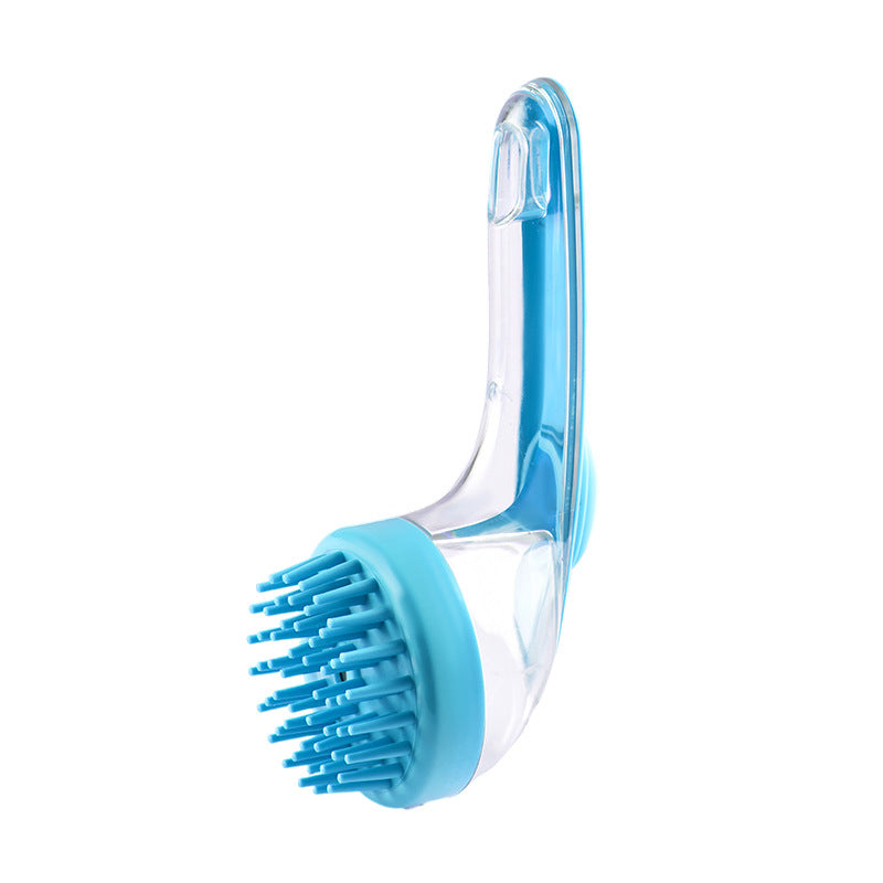 KFX-2684093 Long Handle Pet Bath and Grooming Brush with Soft Bristles and Soap Container