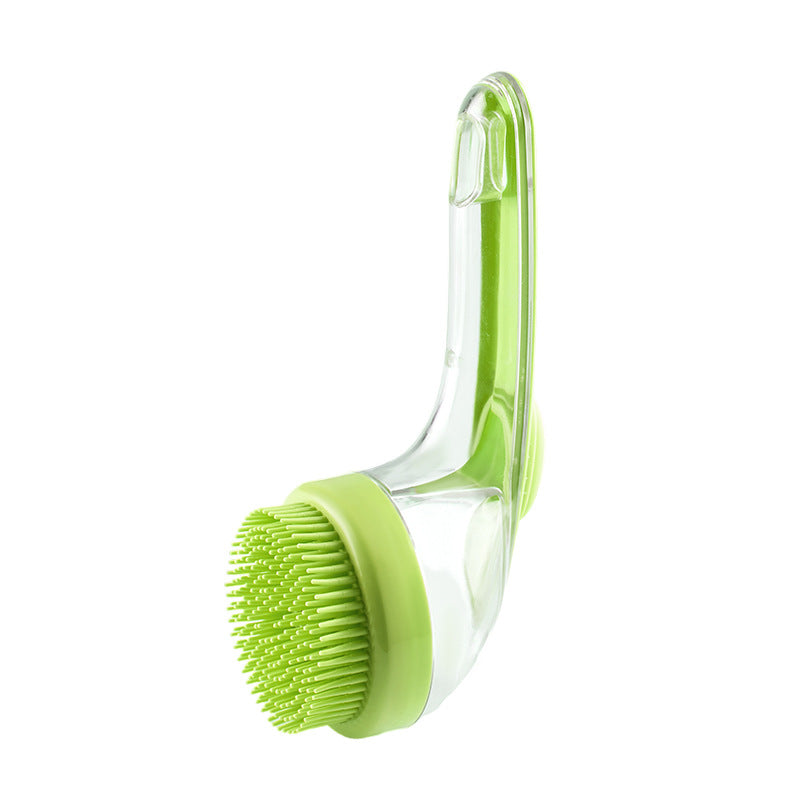 KFX-2684093 Long Handle Pet Bath and Grooming Brush with Soft Bristles and Soap Container