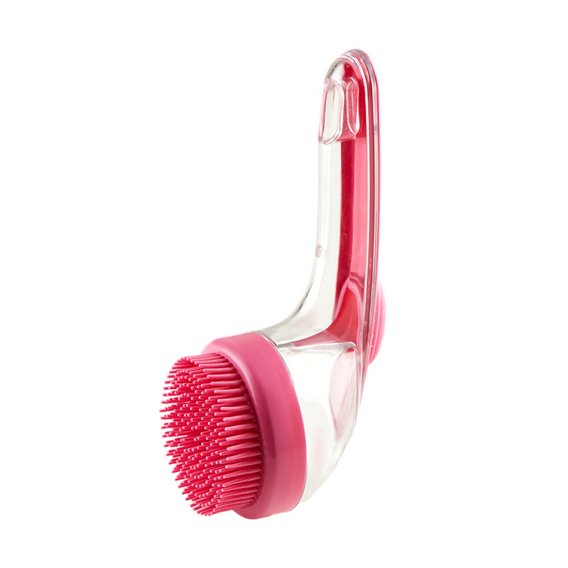 KFX-2684093 Long Handle Pet Bath and Grooming Brush with Soft Bristles and Soap Container