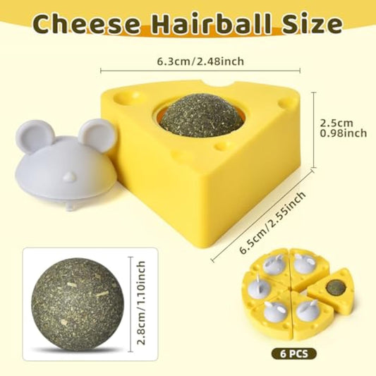 KFX-2684861 Cheese-Shaped Catnip Balls for Cats - Stress Relief & Interactive Play for All Ages