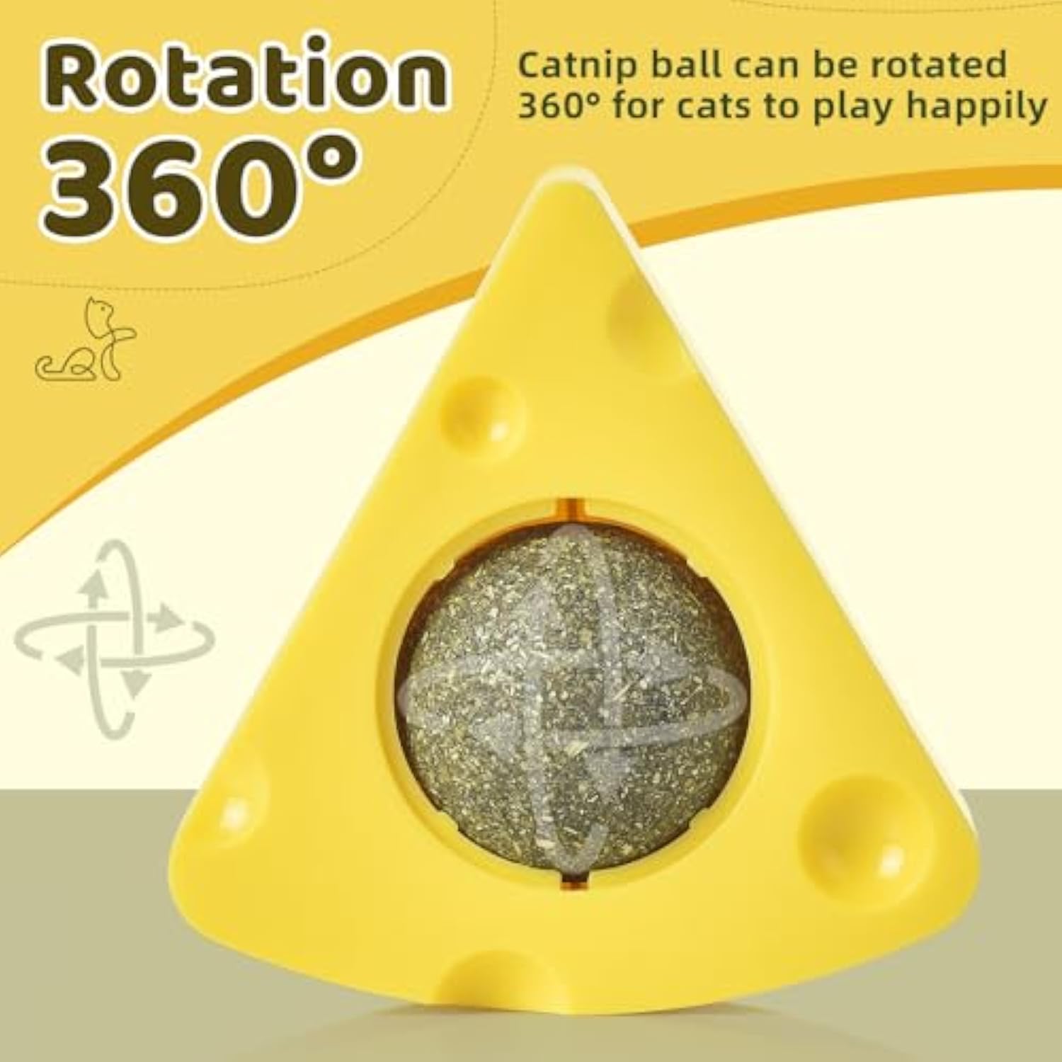 KFX-2684861 Cheese-Shaped Catnip Balls for Cats - Stress Relief & Interactive Play for All Ages