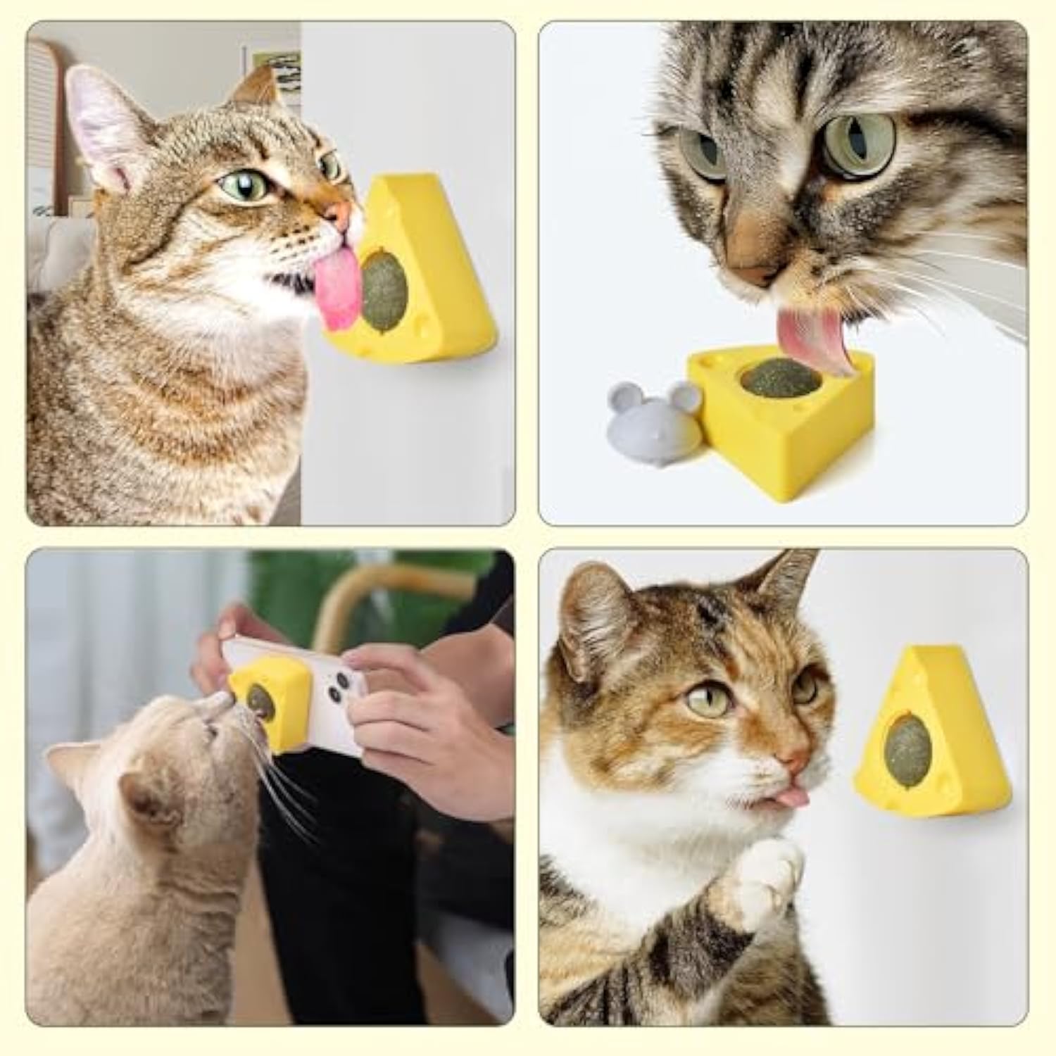 KFX-2684861 Cheese-Shaped Catnip Balls for Cats - Stress Relief & Interactive Play for All Ages
