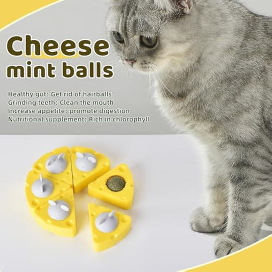 KFX-2684861 Cheese-Shaped Catnip Balls for Cats - Stress Relief & Interactive Play for All Ages