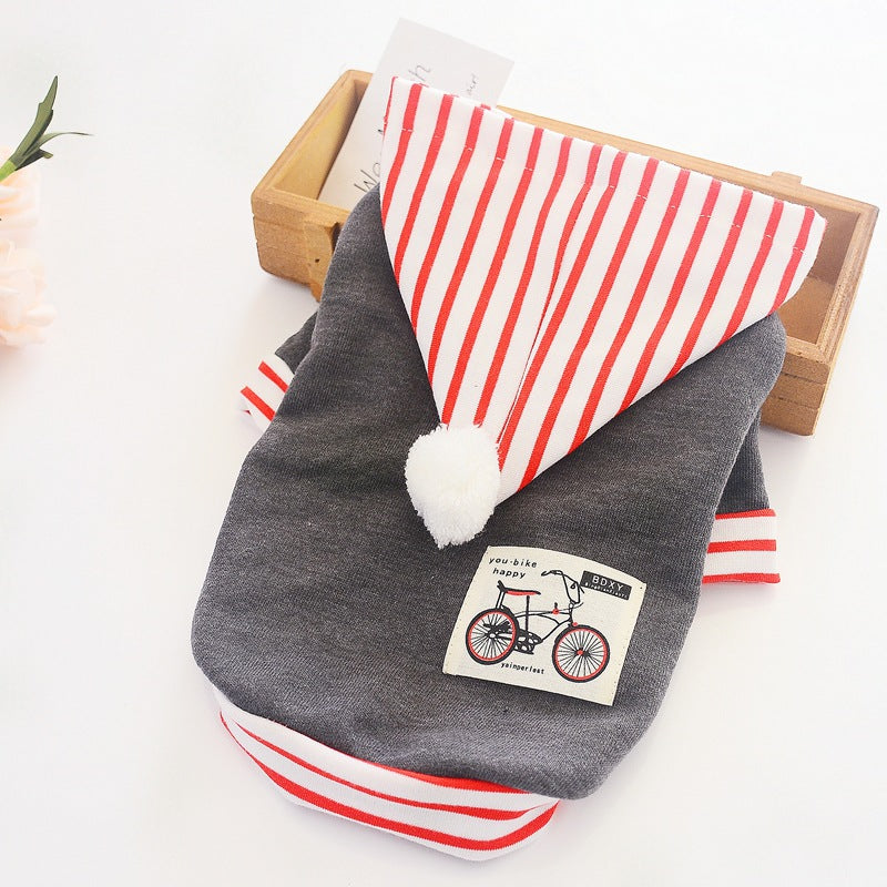 KFX-2687293 Casual Cotton Clothes for Pets - Soft and Comfortable Spring/Summer Wear in Blue and Grey