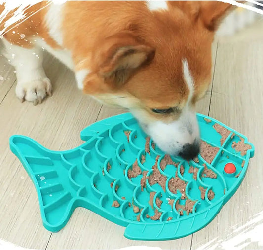 KFX-2689469 Slow Feeding Silicone Lick Mat for Dogs - Anti-Gulping Rice Bowl for Small to Medium Pets