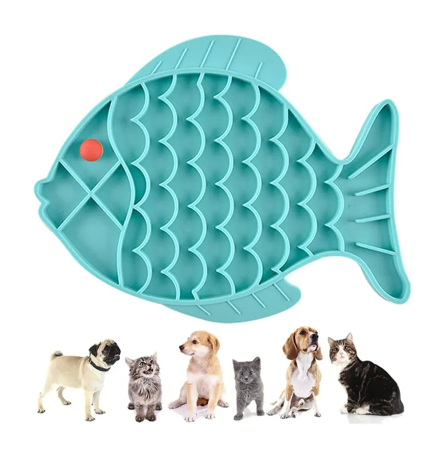 KFX-2689469 Slow Feeding Silicone Lick Mat for Dogs - Anti-Gulping Rice Bowl for Small to Medium Pets