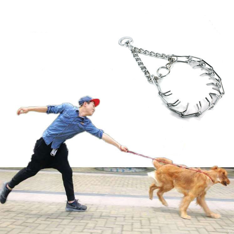 KFX-2689981 Stimulation Chain Training Collar for Active Dogs - Adjustable Metal Design with Multiple Sizes