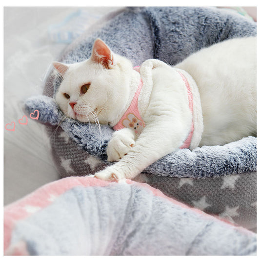 KFX-2691261 Adjustable Dog Harness Leash - Blue, Yellow, Pink - Various Sizes Available