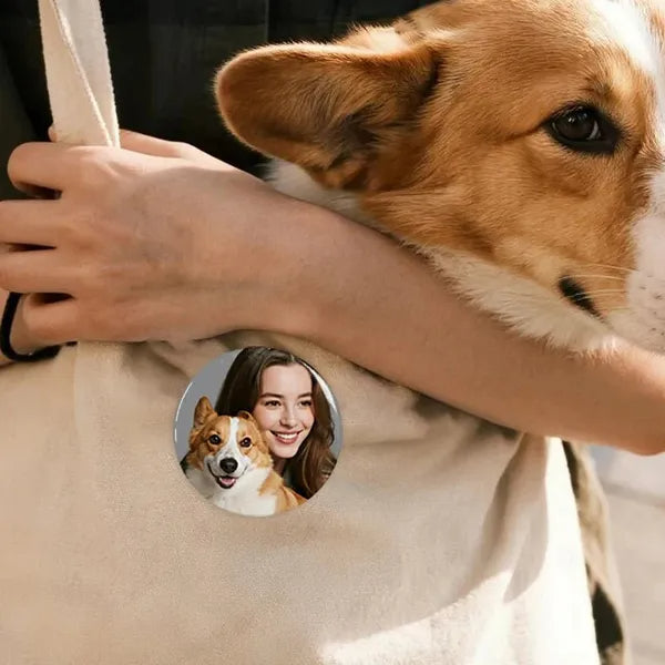 KFX-2693437 Custom Pet Photo Pins - Personalized Keepsake Set of 2 for Pet Lovers