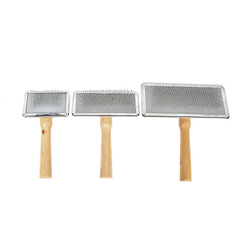 KFX-2693565 Wooden and Stainless Steel Comb for Dog and Cat Grooming
