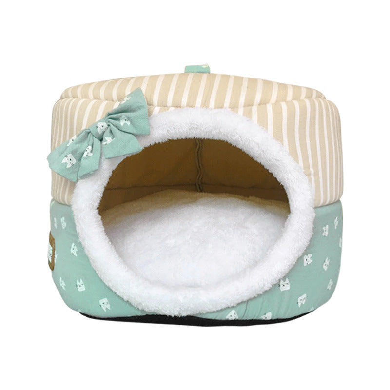 KFX-2694205 Universal Cat House for Autumn and Winter - Cozy Enclosed Kennel for Cats, Two-in-One Design, Multiple Sizes Available