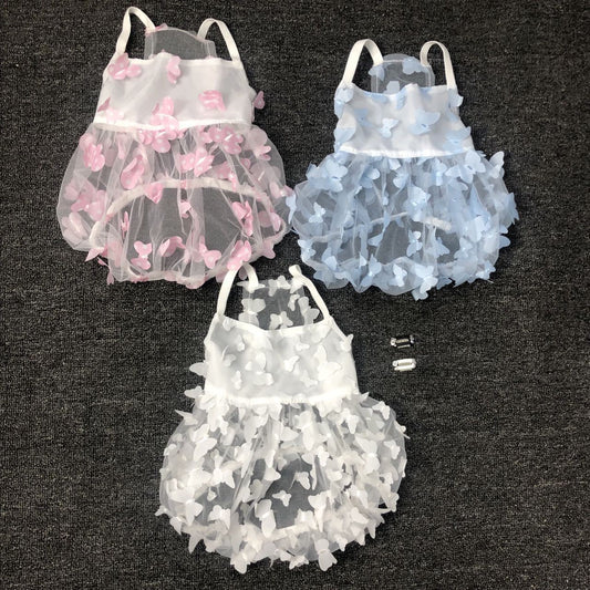 KFX-2696125 Breathable Anti-Shedding Satin Skirt for Dogs - Fashionable Minimalist Design in White, Blue, Pink