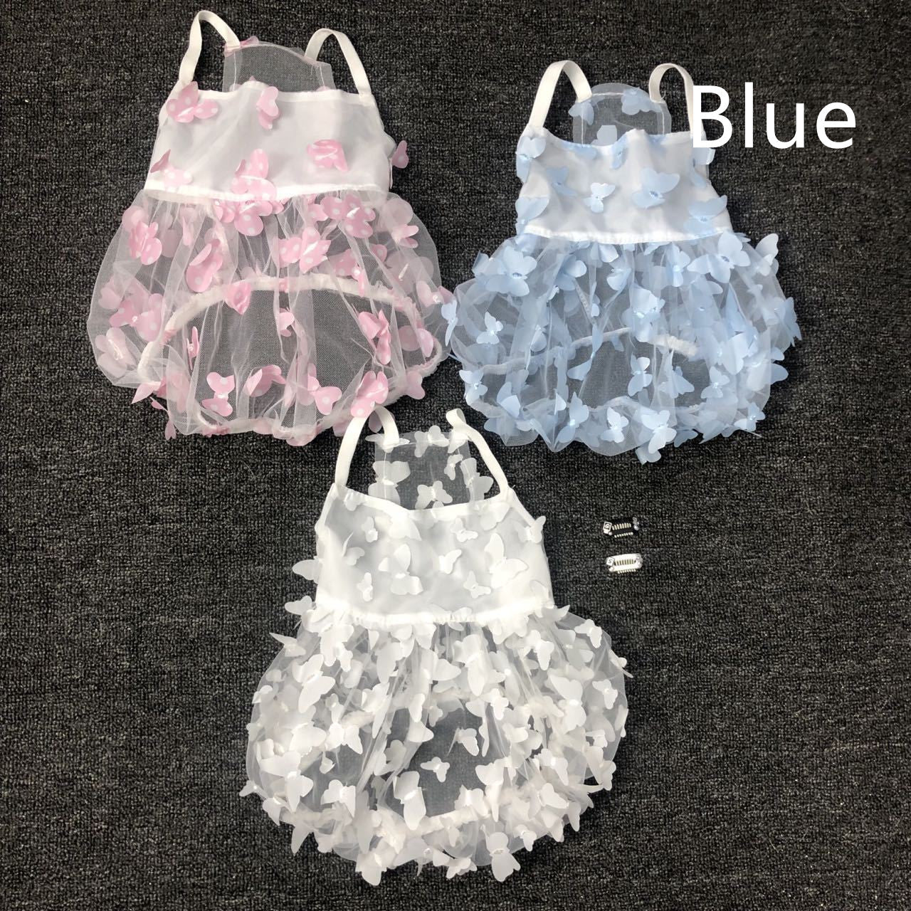 KFX-2696125 Breathable Anti-Shedding Satin Skirt for Dogs - Fashionable Minimalist Design in White, Blue, Pink