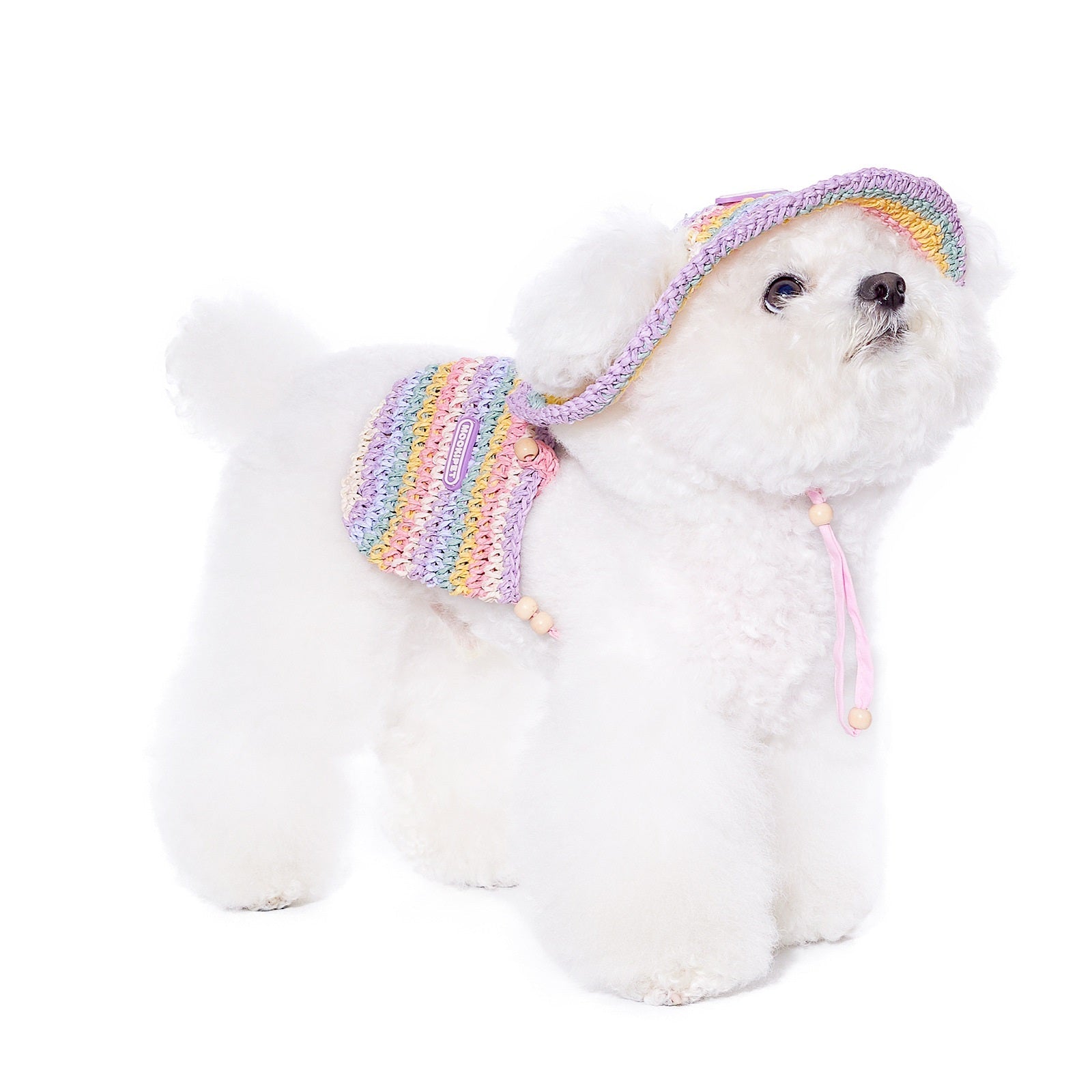 KFX-2697021 Woven Sun Hat for Small Dogs, Perfect for Yorkshire and Bichon in Casual Summer Style
