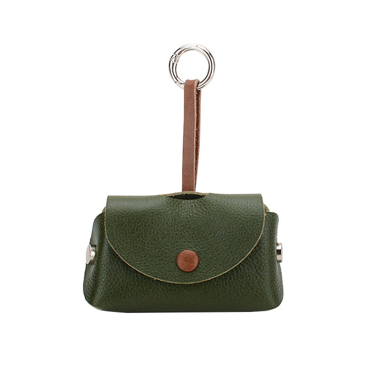 KFX-2697533 Rust Brown, Green Sink, and Orange Brown Puppy Collar and Traction Rope Set with Poop Picking Bags