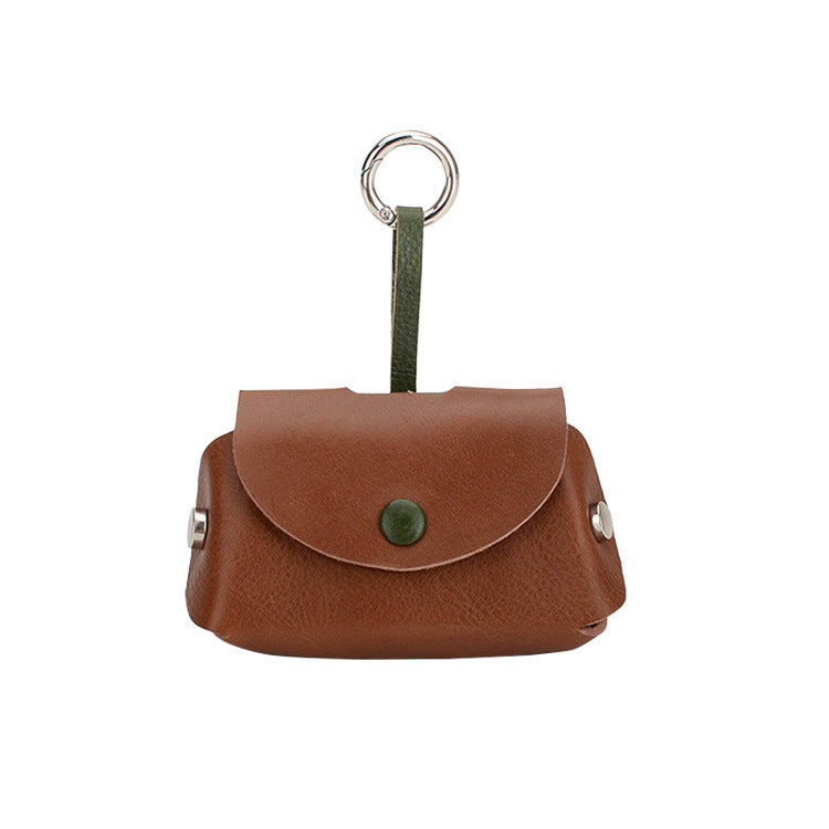 KFX-2697533 Rust Brown, Green Sink, and Orange Brown Puppy Collar and Traction Rope Set with Poop Picking Bags