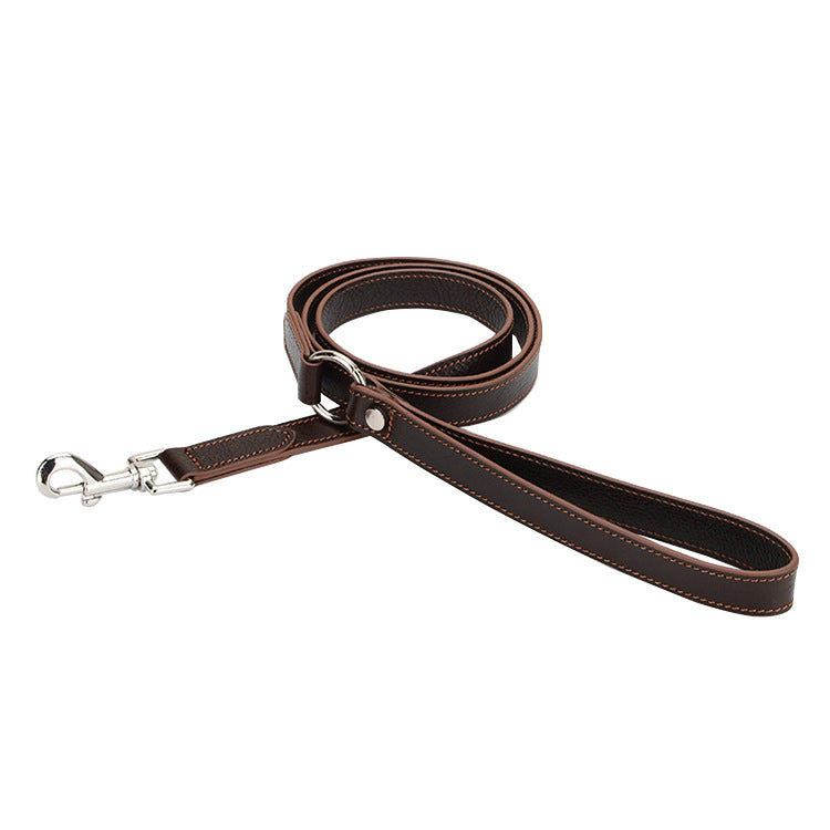 KFX-2697533 Rust Brown, Green Sink, and Orange Brown Puppy Collar and Traction Rope Set with Poop Picking Bags