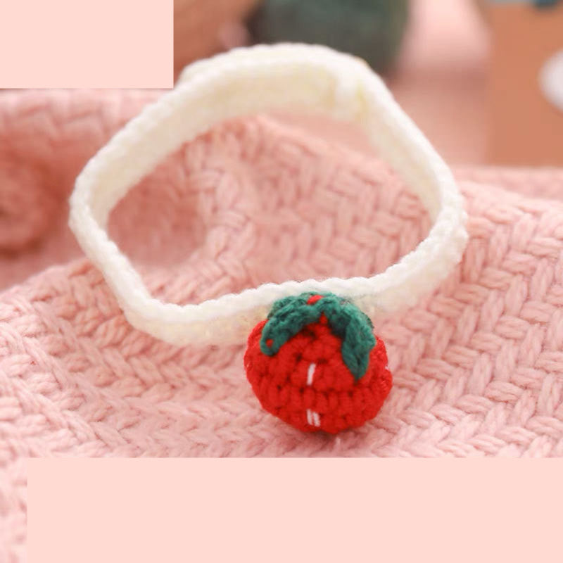 KFX-2699709 Braided Cotton Collar for Cats - Cozy Slobber Scarf with Geometric Pattern, Universal Fit