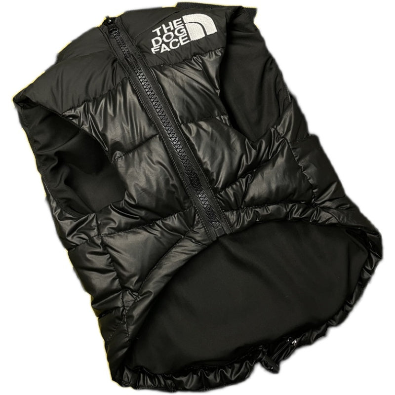 KFX-2701885 Cozy Black Down Jacket Sleeveless Vest for Puppies - Casual Pet Clothing