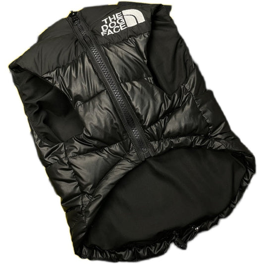 KFX-2701885 Cozy Black Down Jacket Sleeveless Vest for Puppies - Casual Pet Clothing
