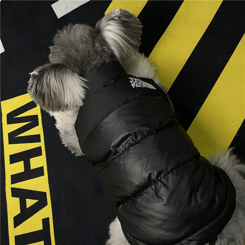 KFX-2701885 Cozy Black Down Jacket Sleeveless Vest for Puppies - Casual Pet Clothing