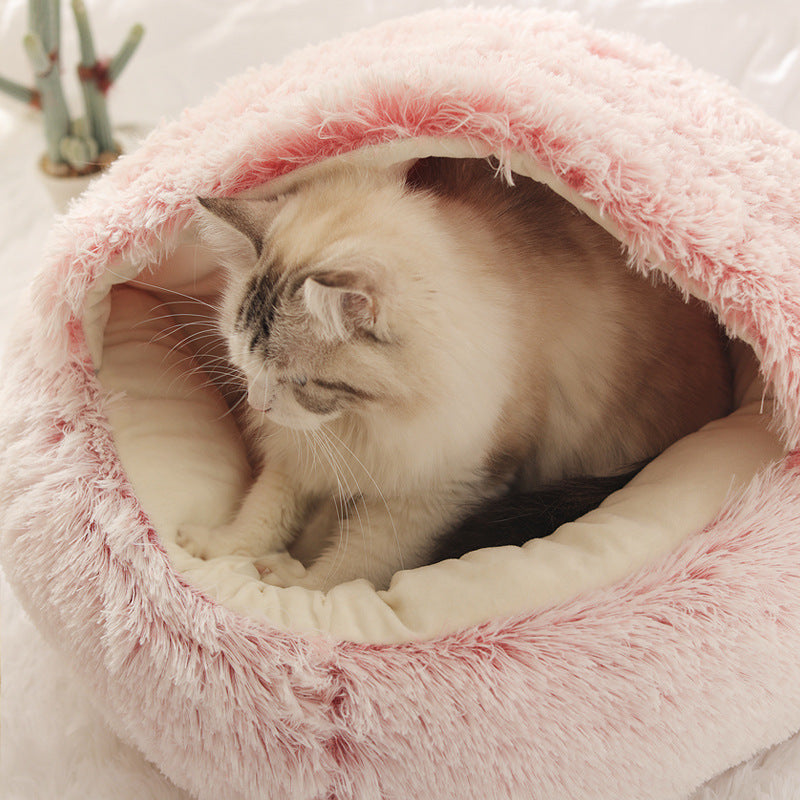 KFX-2703549 Cozy Plush Shell Nest for Cats and Dogs - Warm PP Cotton, 50cm Diameter