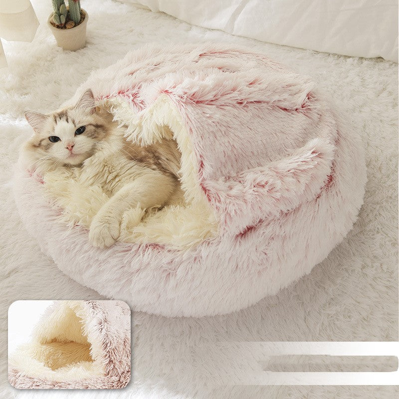 KFX-2703549 Cozy Plush Shell Nest for Cats and Dogs - Warm PP Cotton, 50cm Diameter