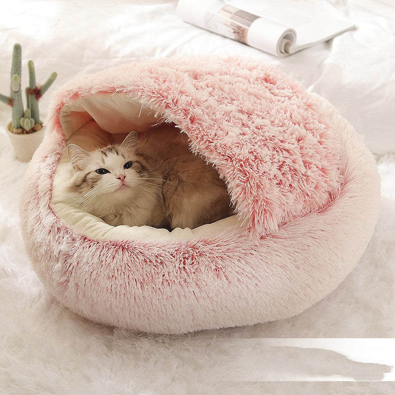 KFX-2703549 Cozy Plush Shell Nest for Cats and Dogs - Warm PP Cotton, 50cm Diameter