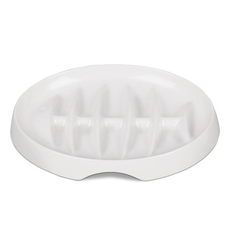 KFX-2703677 Fishbone Slow Feeder Bowl for Cats and Dogs – Anti-Gulping Interactive Pet Dish