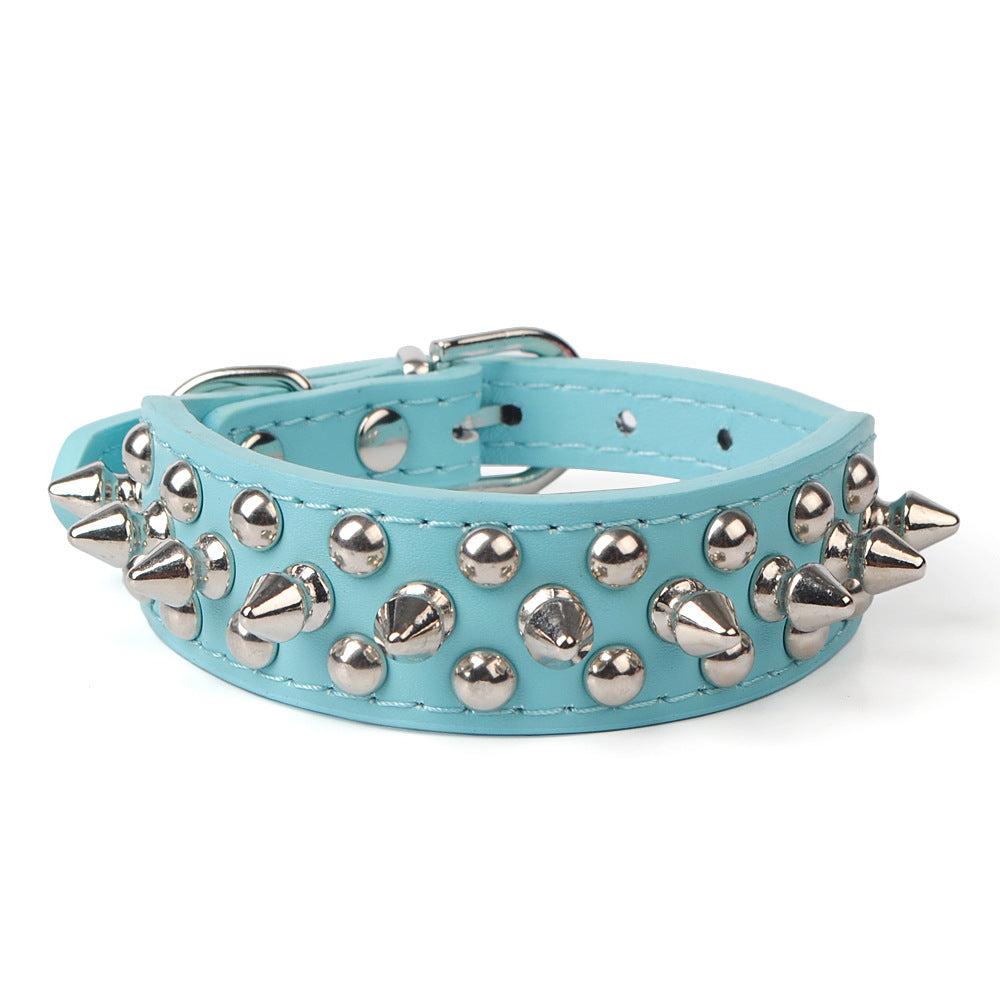 KFX-2705469 Rivet Adjustable PU Pet Collar - Multiple Sizes for Comfort and Fit