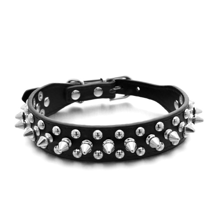 KFX-2705469 Rivet Adjustable PU Pet Collar - Multiple Sizes for Comfort and Fit