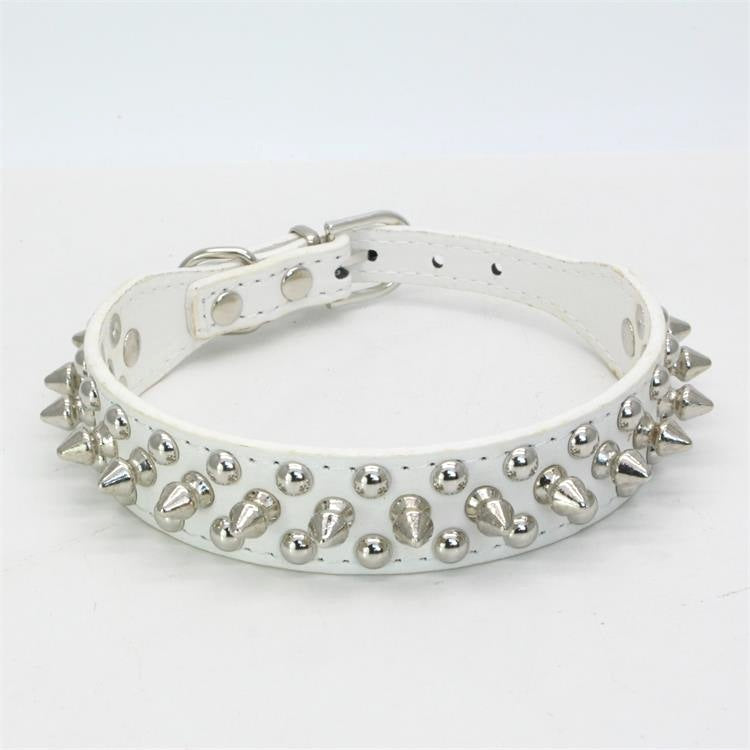 KFX-2705469 Rivet Adjustable PU Pet Collar - Multiple Sizes for Comfort and Fit