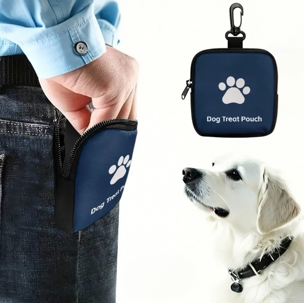 KFX-2705725 Portable Oxford Pet Snack Pack with Zipper Closure - Available in Red, Black, Purple, and Blue