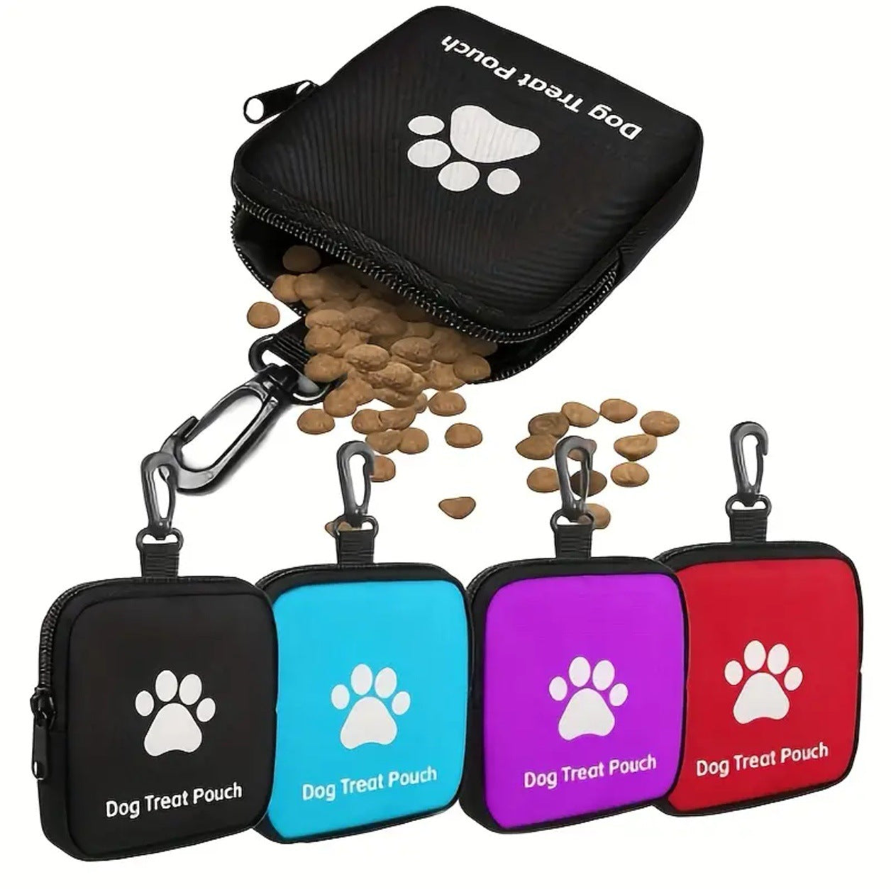 KFX-2705725 Portable Oxford Pet Snack Pack with Zipper Closure - Available in Red, Black, Purple, and Blue