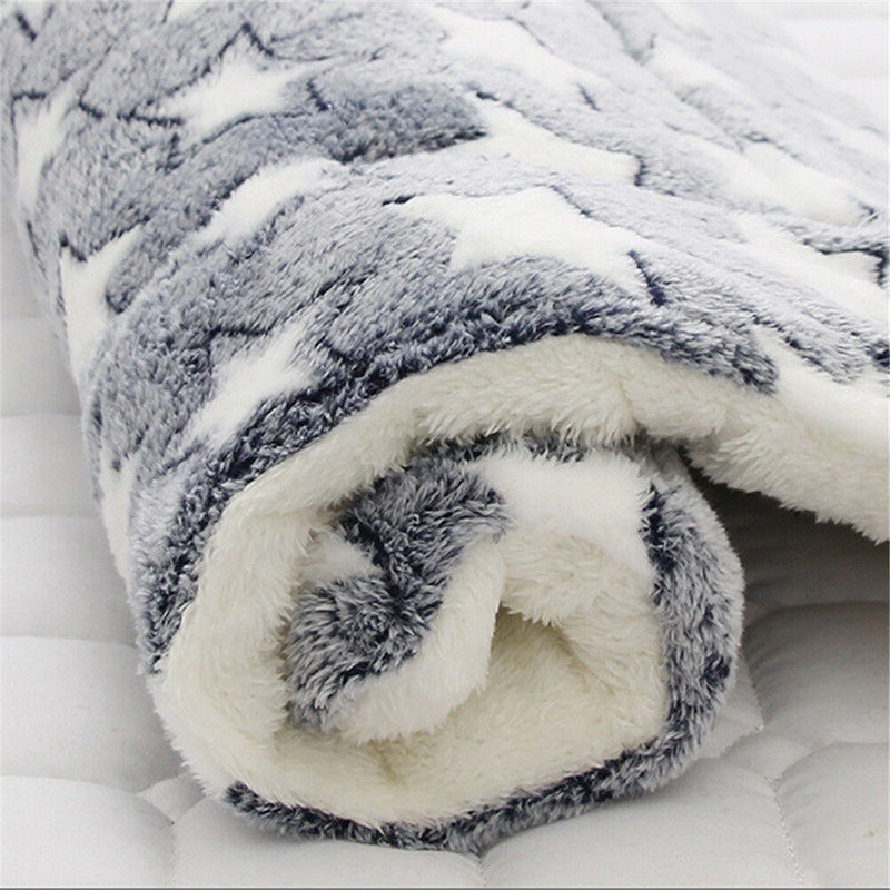 KFX-2707517 Cozy Flannel & Berber Fleece Pet Dog Cat Kennel Mat Blanket - Multiple Sizes Available