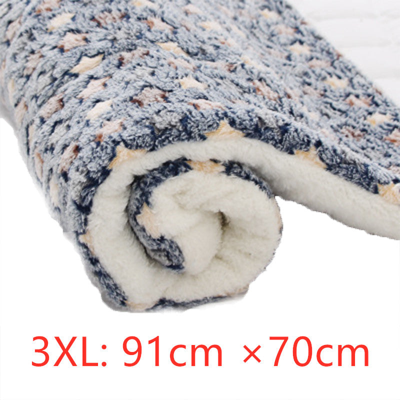 KFX-2707517 Cozy Flannel & Berber Fleece Pet Dog Cat Kennel Mat Blanket - Multiple Sizes Available