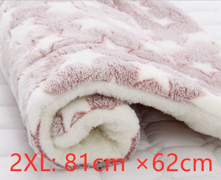 KFX-2707517 Cozy Flannel & Berber Fleece Pet Dog Cat Kennel Mat Blanket - Multiple Sizes Available