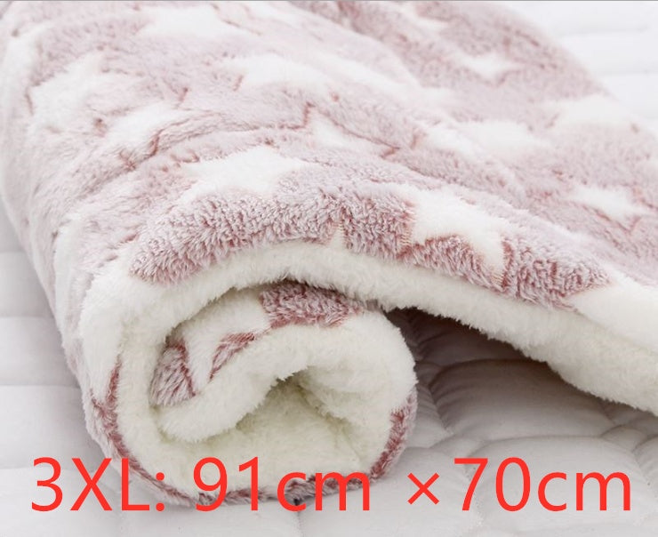 KFX-2707517 Cozy Flannel & Berber Fleece Pet Dog Cat Kennel Mat Blanket - Multiple Sizes Available