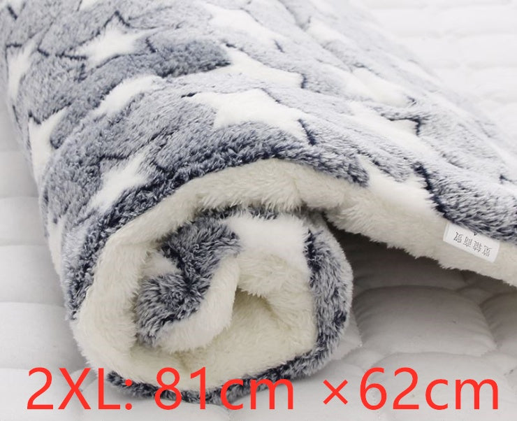 KFX-2707517 Cozy Flannel & Berber Fleece Pet Dog Cat Kennel Mat Blanket - Multiple Sizes Available